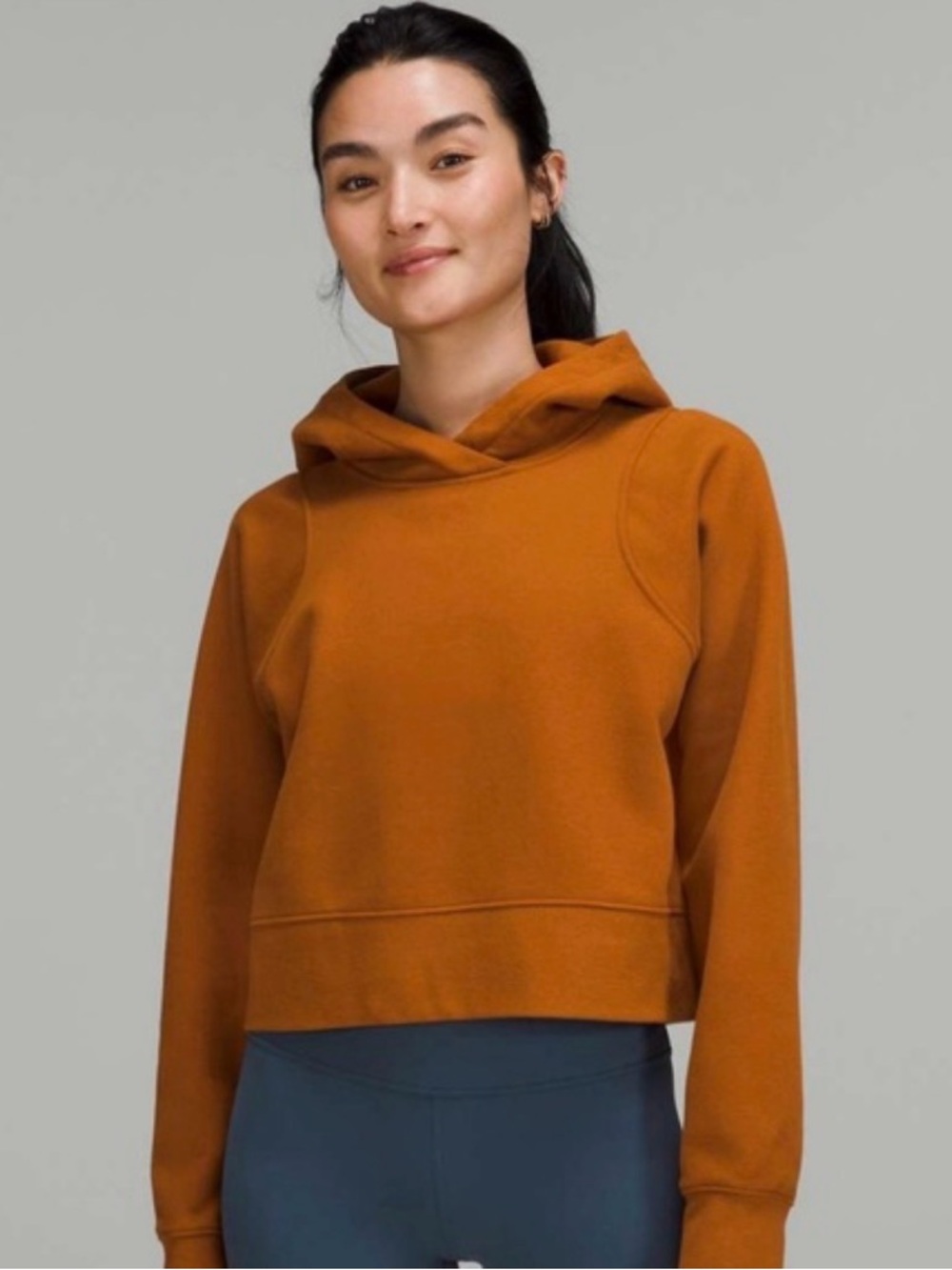 Women's Cropped Hoodie - Rust Orange